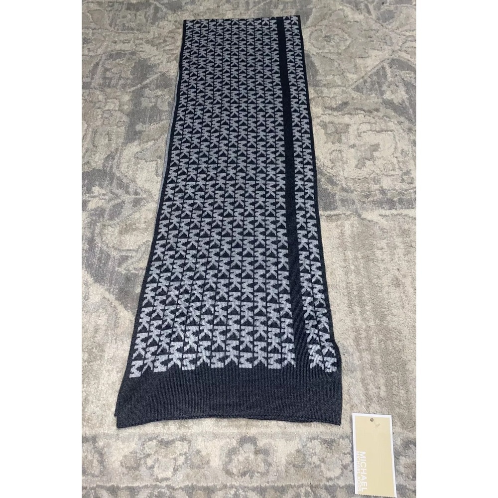 MICHAEL KORS MK Shade Gray Knit Scarf Women‎ New 64" Length